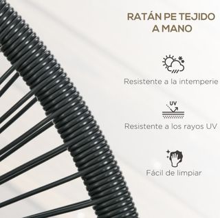 Banco Acapulco Negro con Cojín