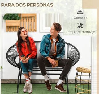 Banco Acapulco Negro con Cojín