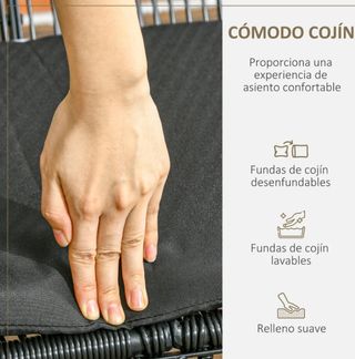 Banco Acapulco Negro con Cojín