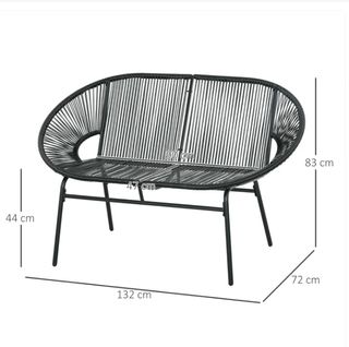 Banco Acapulco Negro con Cojín