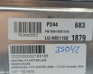 Centralita mercedes-benz a6511501879 vito 2183185