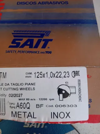 Disco Corte SAIT PLANET-TM 125x1,0x22,23 METAL INO