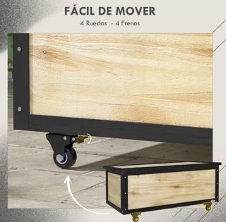 Baúl Madera Exterior con Ruedas
