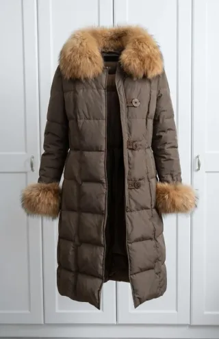 Piumino donna con pelliccia