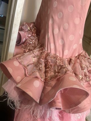 Vestido Flamenca Andrew Pocrid Lunares Rosa