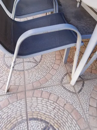 Mesa y 6 Sillas Jardín Metal