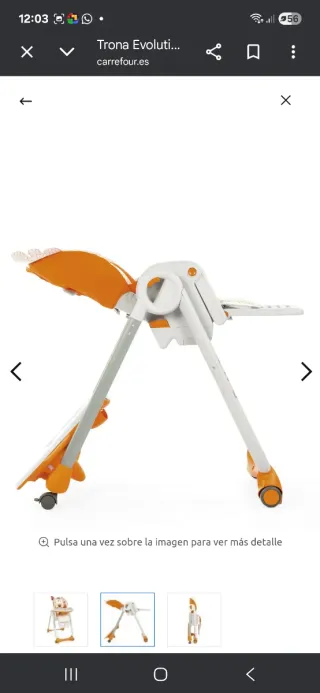 Trona Chicco Polly 2 en 1 Naranja