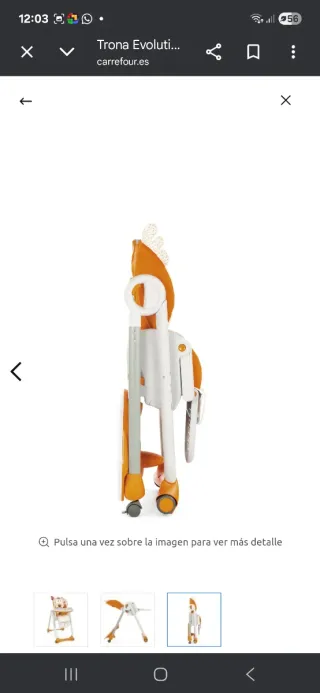 Trona Chicco Polly 2 en 1 Naranja