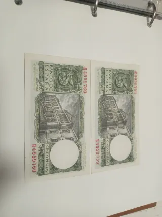 Billetes 5 Pesetas Banco de España 1954