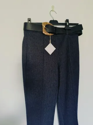 Pantalón vestir negro y azul