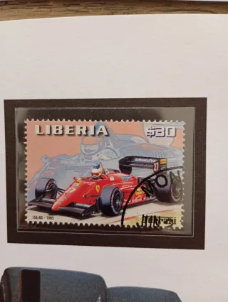 Francobolli Ferrari F1 con scheda tecnica
