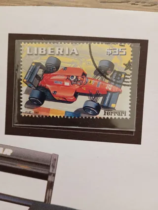 Francobolli Ferrari F1 con scheda tecnica