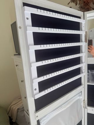 Espejo Joyero Giratorio Blanco