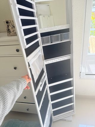 Espejo Joyero Giratorio Blanco