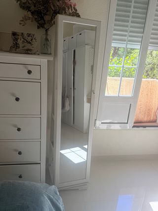 Espejo Joyero Giratorio Blanco