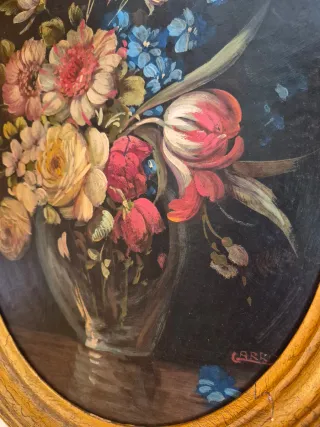 Cuadros Ovalados Florales Dorados