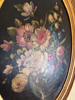 Cuadros Ovalados Florales Dorados