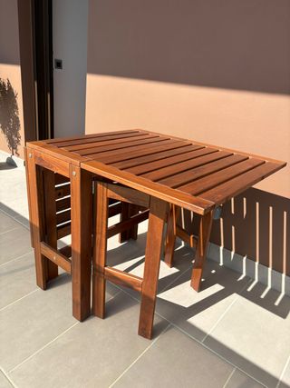 Mesa plegable jardín de madera. IKEA