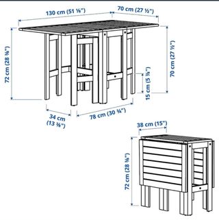 Mesa plegable jardín de madera. IKEA
