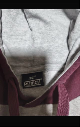 Sudadera Munich Talla S Gris y Burdeos