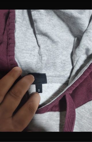 Sudadera Munich Talla S Gris y Burdeos