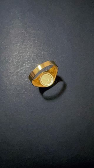 Anello Scudo Ovale Satinato in Oro 18Kt 750