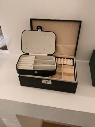 Set Portagioie Nero e Beige