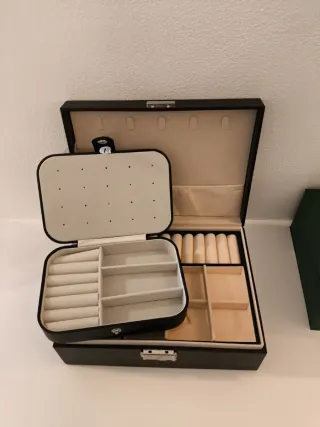 Set Portagioie Nero e Beige