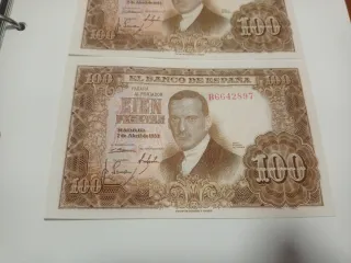 2 Billetes correlativos 100 Pesetas Banco de Españ