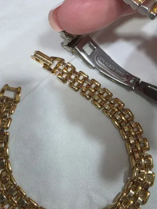 Lejoj Reloj y Pulsera baño de oro la pulsera 20cm
