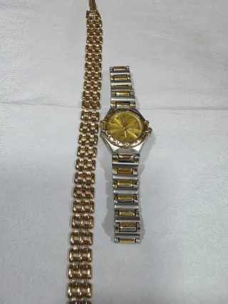 Lejoj Reloj y Pulsera baño de oro la pulsera 20cm