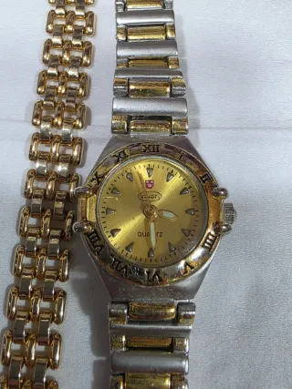 Lejoj Reloj y Pulsera baño de oro la pulsera 20cm