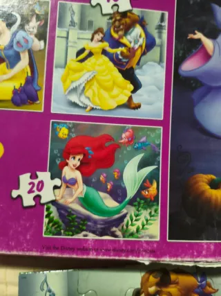 4 Puzzles Disney Princesas 16x16cm