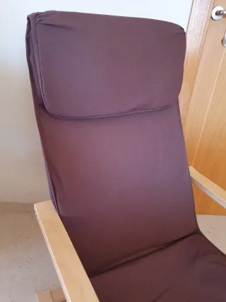 Silla mecedora madera y tela