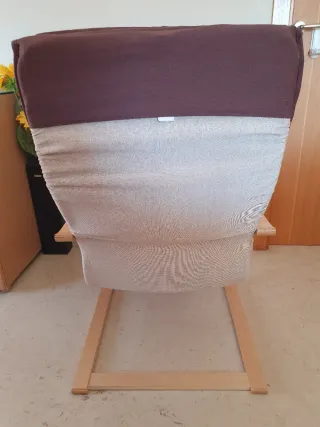 Silla mecedora madera y tela