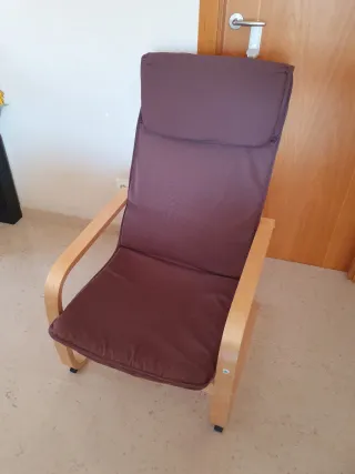 Silla mecedora madera y tela