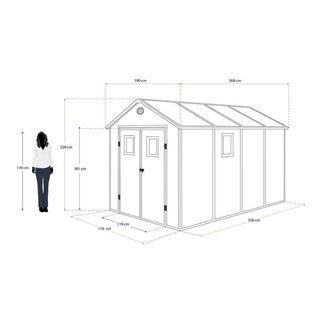 Caseta jardín resina con suelo 6,99 m²  Zoe C gris