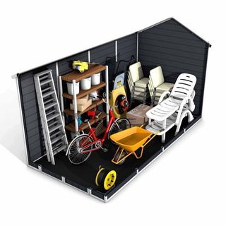 Caseta jardín resina con suelo 6,99 m²  Zoe C gris