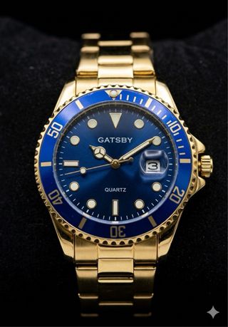 Reloj Gatsby Azul y Dorado