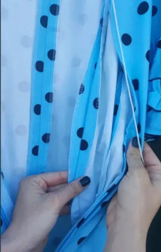 Traje de flamenca canastero azul y negro