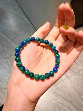 Pulsera de cuentas azul y verde