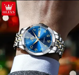 Reloj Olevs Hombre Azul y Dorado