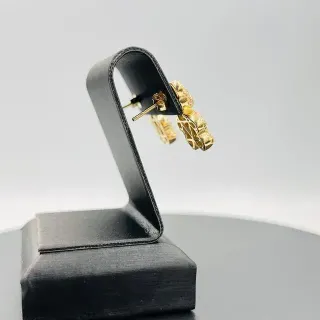 Pendientes Oso Circonitas Azul 18K