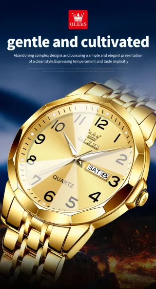 Reloj Olevs Dorado Hombre