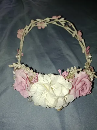 Diadema/Tocado Flores Primera Comunión