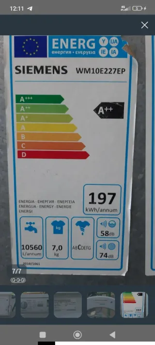 Lavadora Siemens Blanca