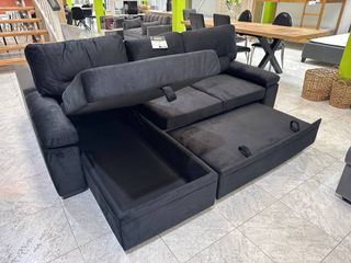 Gran Sofá Cama Terciopelo + Arcón - Barcelona .