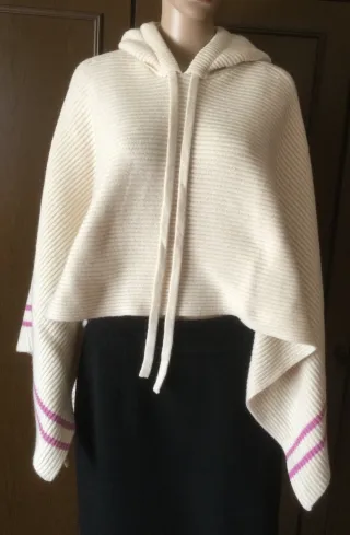 Poncho Max Mara Beige con Cappuccio Taglia M