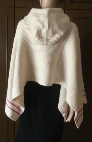 Poncho Max Mara Beige con Cappuccio Taglia M