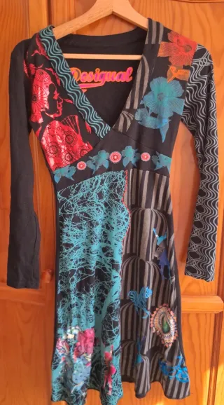 Vestido Desigual Negro y Rojo